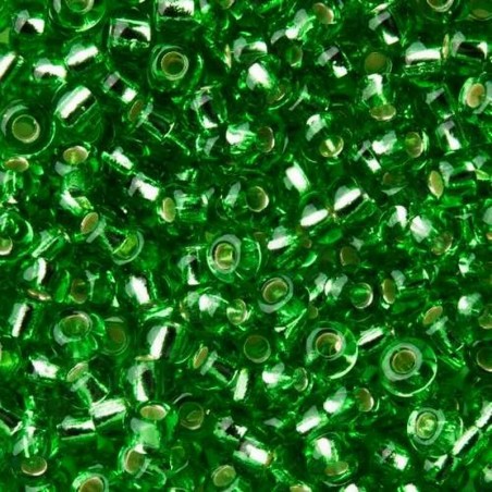 Бисер Preciosa 57100 / 316 светло зелёный с серебристой серединкой