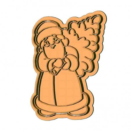 Санта Клаус с елочкой форма для пряника
