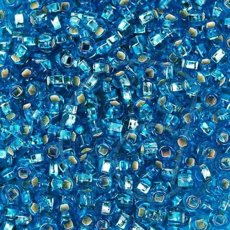 Бисер Preciosa 67030 / 487 голубой прозрачный с серебристой серединкой