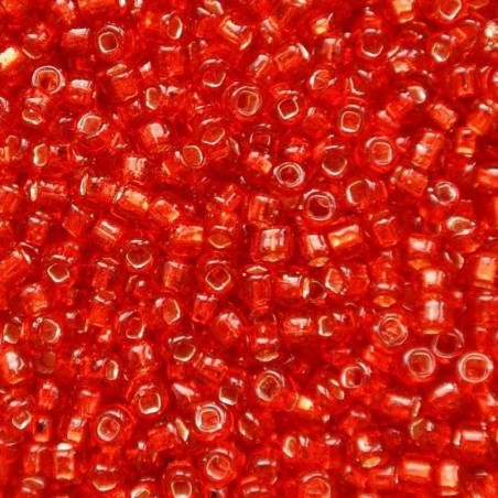 97050 / 495 бисер Preciosa ярко красный прозрачный с серебристой серединкой