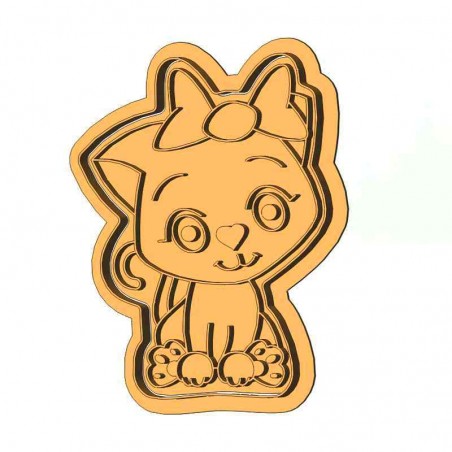 Киця з бантиком форма для пряника