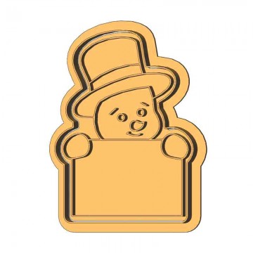 Снеговик с табличкой форма...