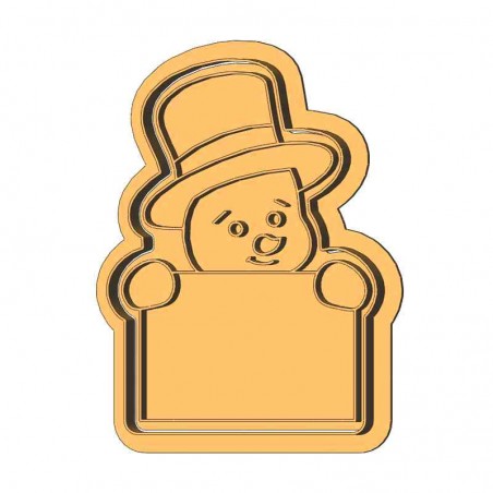 Сніговик з табличкою форма для пряника