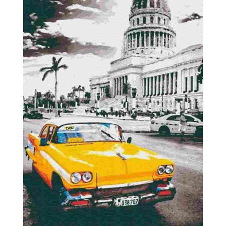 Yellow cab la Havana. RB-0154 Картина по номерам