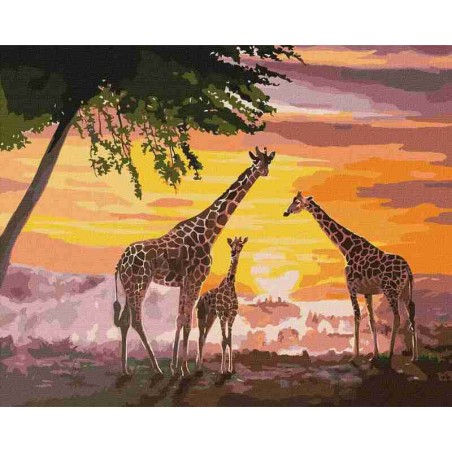 Сім'я жирафів. KHO4353 Картина за номерами